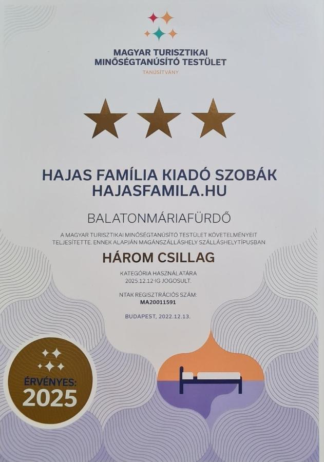 Hajas Familia Kiado Szobak Balatonmáriafürdő エクステリア 写真